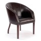 Metro Modern Curved Leather Effect Armchair